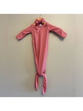Copper Pearl Newborn Sleeper & Bow Headband Matching Pink
